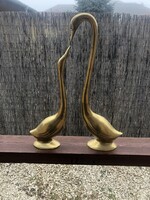 Pair of swans brass