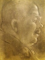 Szignós grafika férfi profil portré jó kezű mestertől A/ 4 - 30 x 21 cm képek szerint 3