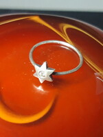 David - star with small stone - silver ring - size 49