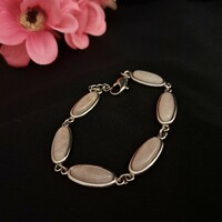 Silver-plated opal stone bracelet