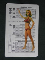 Card calendar, toto lottery company, erotic female model 1976