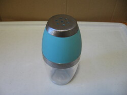 Space age turquoise blue salt shaker, spicy