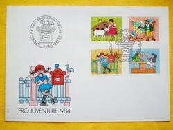 1984. Switzerland fdc - pro juventute - fairy tale heroes with stamp series