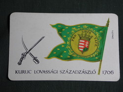 Kártyanaptár, MH történelmi zászlóink, kuruc lovassági zászló, 1976