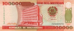 100000 meticais 1993 Mozambik UNC