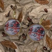 Autumn watercolor picture earrings