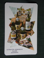 Card calendar, Güngyös wine farm in Domoszló, 1976