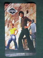 Card calendar, papa clothing industry cooperative, male child model, 1976
