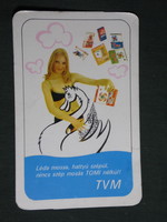 Card calendar, tomi washing powder, tvm, erotic female model, 1973