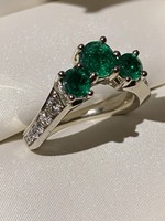 Smaragd/ gyémánt gyűrű