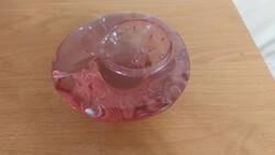 (K) Czech glass bubble ashtray