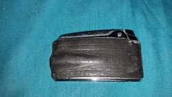 Antik RONSON - USA - fekete BŐRREL bevont fém burkolatú öngyújtó a képek szerint