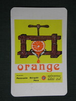 Kártyanaptár, Pannonia sörgyár, Orange üdítő ital, 1979