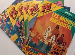 Pif magazine 6 pieces, retro in French! - 1980s - including: sunken worlds