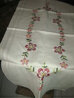 Beautiful special floral hand-embroidered tablecloth runner