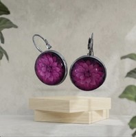 Pink flower earrings