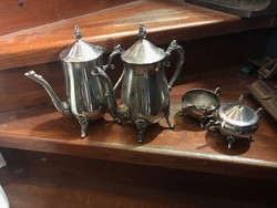 Art Nouveau alpaca coffee and tea pouring set, 4 pieces.