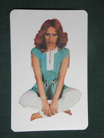 Kártyanaptár, Békéscsaba kötöttárugyár, erotikus női modell, 1979