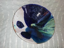 Iparművész kerámia kínáló tál, asztalközép, 32 cm (A6)