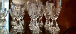6 Moser type red wine crystal glasses