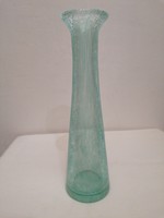 Karcagi fátyol üveg váza akvamarin színű