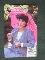 Kártyanaptár, ÁFÉSZ ruházat,divat üzletek,erotikus női modell,1989