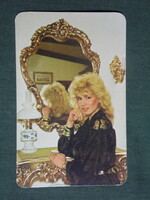 Kártyanaptár,BÁV bizományi áruház,erotikus női modell,Bíró Ica, 1983