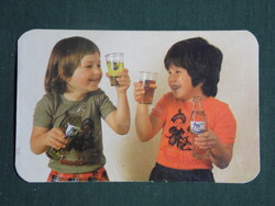 Kártyanaptár,Extra üdítő ital,Békés üdítőitalipar,Békéscsaba,gyerek modell,1983