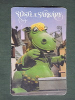 Card calendar, mokép cinema, süsü a sárkány puppet movie, 1986