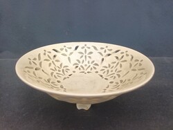 Antique Zsolnay decorative bowl with devil's head legs