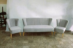 Retro Sky Grey Sofa Set