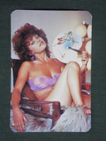 Card calendar, nírfa store, níregyháza, kisvárda, erotic female nude model, 1986