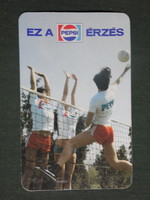 Card calendar, Pepsi soft drink, Nagykanizsa brewery, 1983