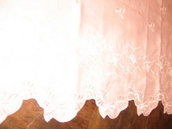 Álomszép vintage rózsás rózsaszín madeira hímzett vitrázs függöny