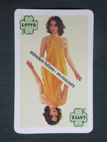 Kártyanaptár, Totó Lottó vállalat, erotikus női akt modell, 1986