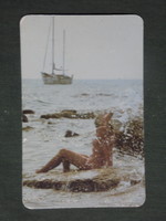 Card calendar, traffic gift shops, erotic female nude model, 1986