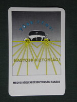 Kártyanaptár,Megyei közlekedésbiztonsági tanács,grafikai rajzos, 1983