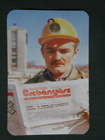 Card calendar, Mecsek ore mining company, newspaper, Pécs, miner, 1986