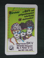 Card calendar, bkv transport company, Budapest, vocational training graphic designer, 1989