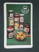 Card calendar, Paks cannery, canned globe, 1983