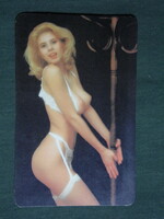 Kártyanaptár,Trafik ajándék üzletek, erotikus női akt modell, 1989