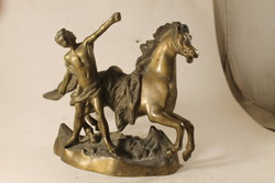 Antique bronze equestrian statue 614