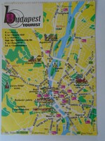D199029 postcard - Budapest map 1985 Budapest tourist