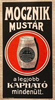 Mocznik mustár számolócédula 1920-as évek