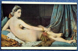 Antik festmény művész képeslap Ingres -Az Ágyas    akt
