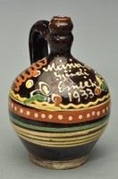 Ceramic jug, St. Mary's Day memorial 1933, holy water jug, 20cm