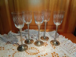 Beautiful pewter stemmed glass.