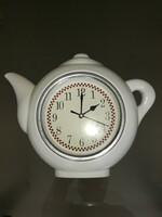 Kitchen wall clock in the shape of a teapot
