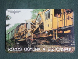 Kártyanaptár,MÁV,vasút,sín építő,javító,szerelvény, 1993