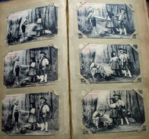 6 darabos  antik Bergeret sorozat  fotó képeslap  gyerekekkel
